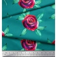 thumbnail image 2 of Soimoi Green Cotton Duck Fabric Leaves & Rose Floral Decor Fabric Printed Yard 42 Inch Wide, 2 of 3