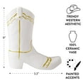 thumbnail image 6 of Mainstays White and Gold Cowgirl Boot Ceramic Vase, 7.3" L x 9" H, 6 of 6