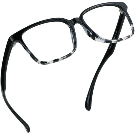 LifeArt Blue Light Blocking Glasses, Anti Eyestrain, Computer Reading Glasses, Gaming Glasses, TV Glasses for Women Men, Anti Glare (Black, +0.75 Magnification)