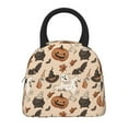 thumbnail image 3 of XMXT Reusable Lunch Bag Women, Pumpkin Ghost Faces Fun Print Large Lunchbox Insulated Lunch Box for Work School, Multicolor, 3 of 9