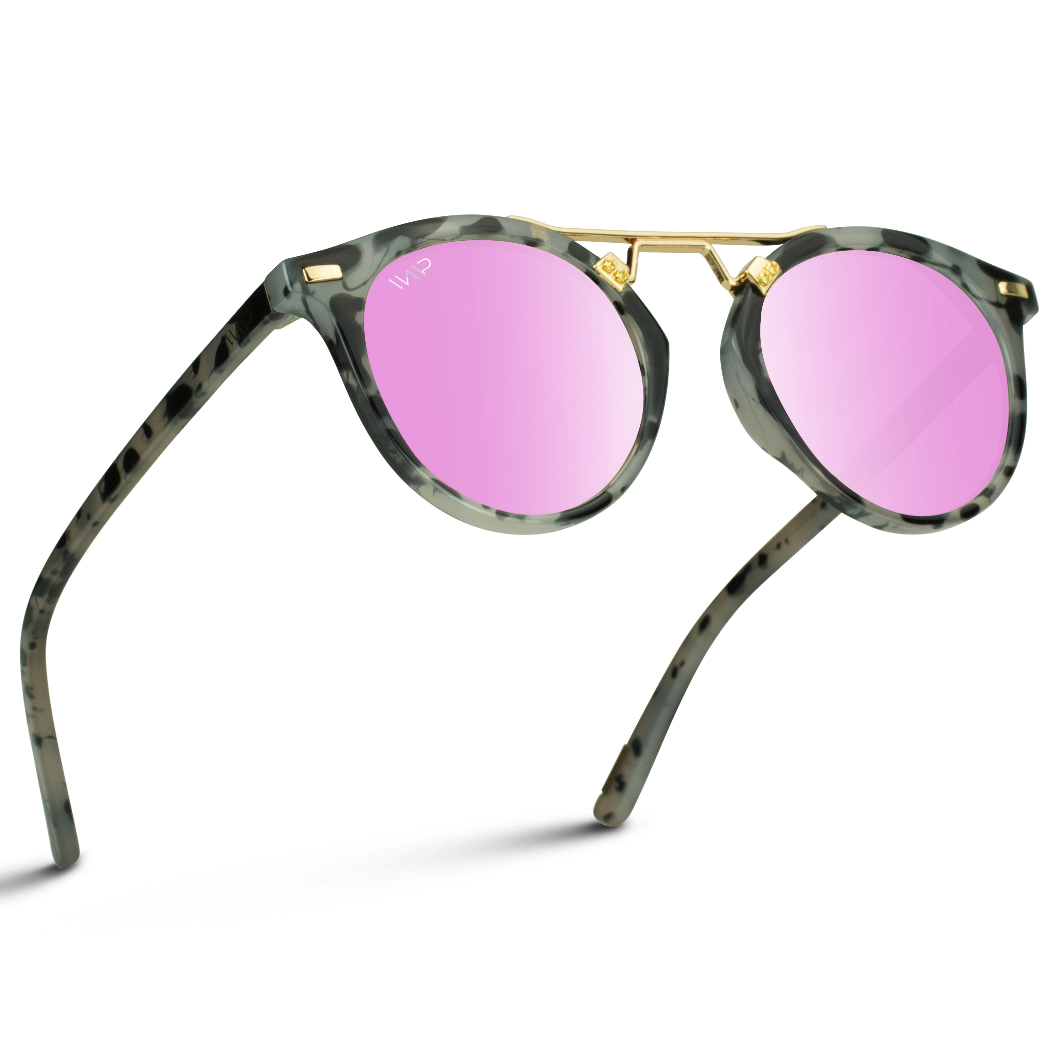 Wearme Pro Polarized Round Vintage Retro Mirrored Lens Women Metal Frame Sunglasses 