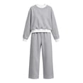 thumbnail image 2 of Txenfivo Girls Clothes 2 Pieces Outfits, Crew Neck Pullover Sweatshirt and Wide Leg Straight Pants, 5-14, 2 of 6