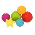 thumbnail image 4 of Pelota sensorial para bebé, 6 piezas/lote, juguetes de pelota de baño para bebé coloridos, juego de bolas múltiples texturizadas, diseño exquisito, 4 of 11