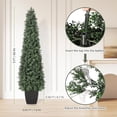 thumbnail image 5 of EastVita Artificial Boxwood Topiary Trees - Cone Shape Fake Plant with Modern Black Planter-5FT Faux Outdoor Plants for Indoor Front Porch Plants Set of 2, 5 of 8
