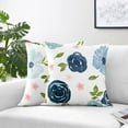 thumbnail image 3 of Sweet Jojo Designs Watercolor Floral Navy Blue And Pink Girl Square Decorative Throw Pillow Covers Set 2 Piece 18in., 3 of 6