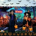 thumbnail image 4 of 13X6 ft Halloween Cemetery Garage Door Decoration Background Scary Haunted House Creepy Cemetery Backdrops Trick or Treat Party Kids Adult Family Party Banner Cover, 4 of 5