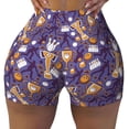 thumbnail image 2 of Logiee Bowling Game Print Women's Biker Shorts,Workout Gym Shorts,Scrunch Shorts,Tummy Control Hidden Scrunch Running Yoga Shorts-XX-Large, 2 of 8