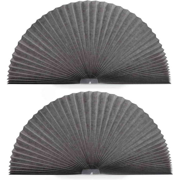 2 Packs Arch Window Pleated Blinds Light Filtering Pleated Shades Blackout Half Circle Window Shade Arched Window Coverings Arched Windows Curtains, Easy to Cut and Install, 72 x 36 Inches, Black