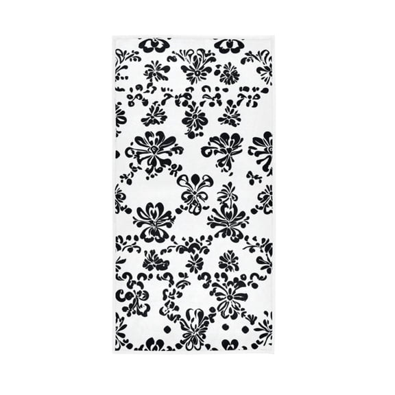 Irregular Pattern Black and White Print Face Towel Absorbent Hand Towels Bath Sport Gym