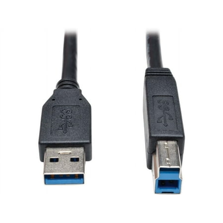 UPC: 0037332183118 | Tripp Lite U322-003-BK USB 3.0 SuperSpeed Device Cable AB M/M Black 3 ft.