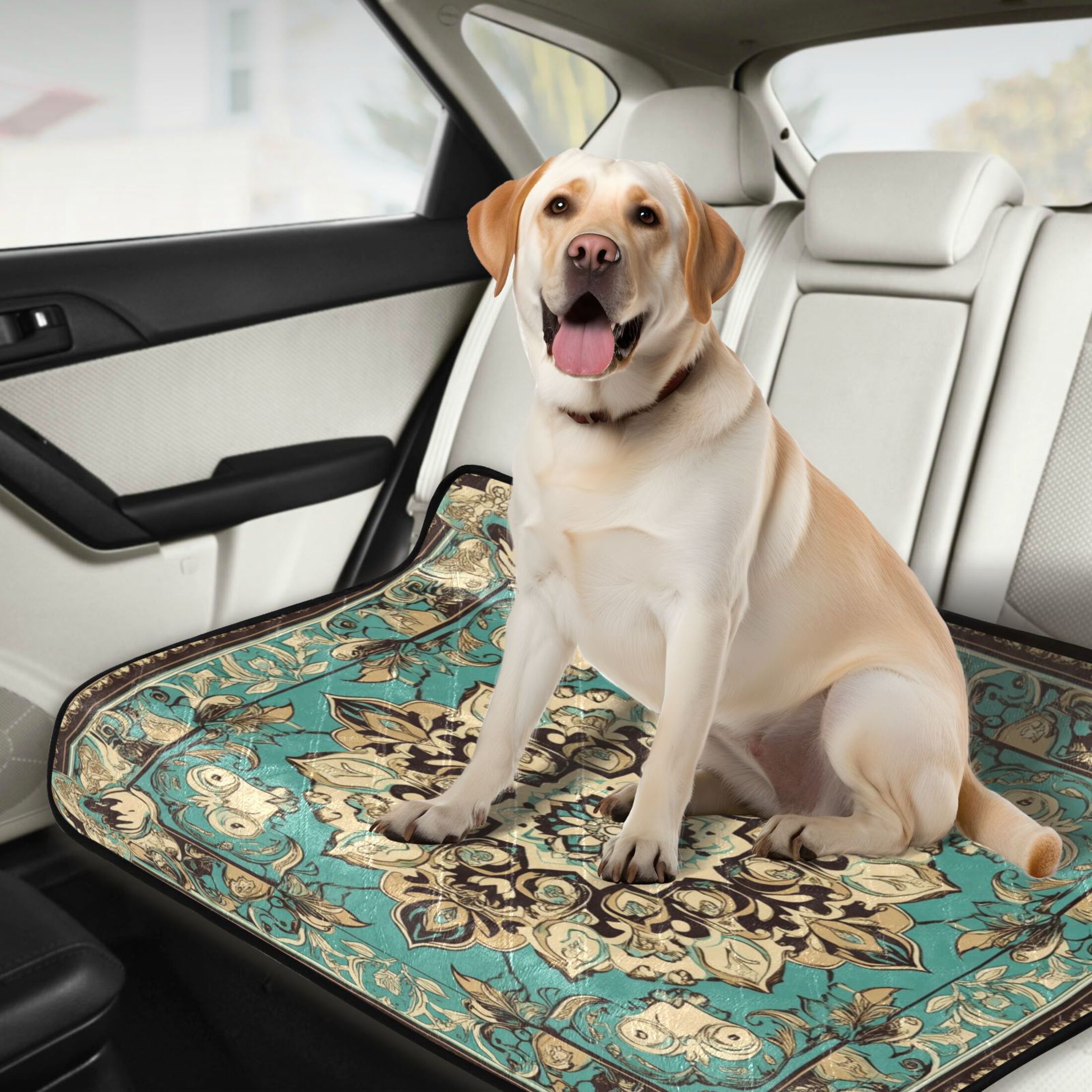 Qxltty Bohemia Pattern Cat litter Pads Pet Set of 2 Diaper Mats Center Anti-leakage Layer Absorbent Soft and Comfortable