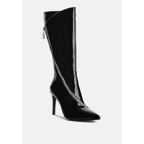 TSAROH Zip Around Calf Boot In Black