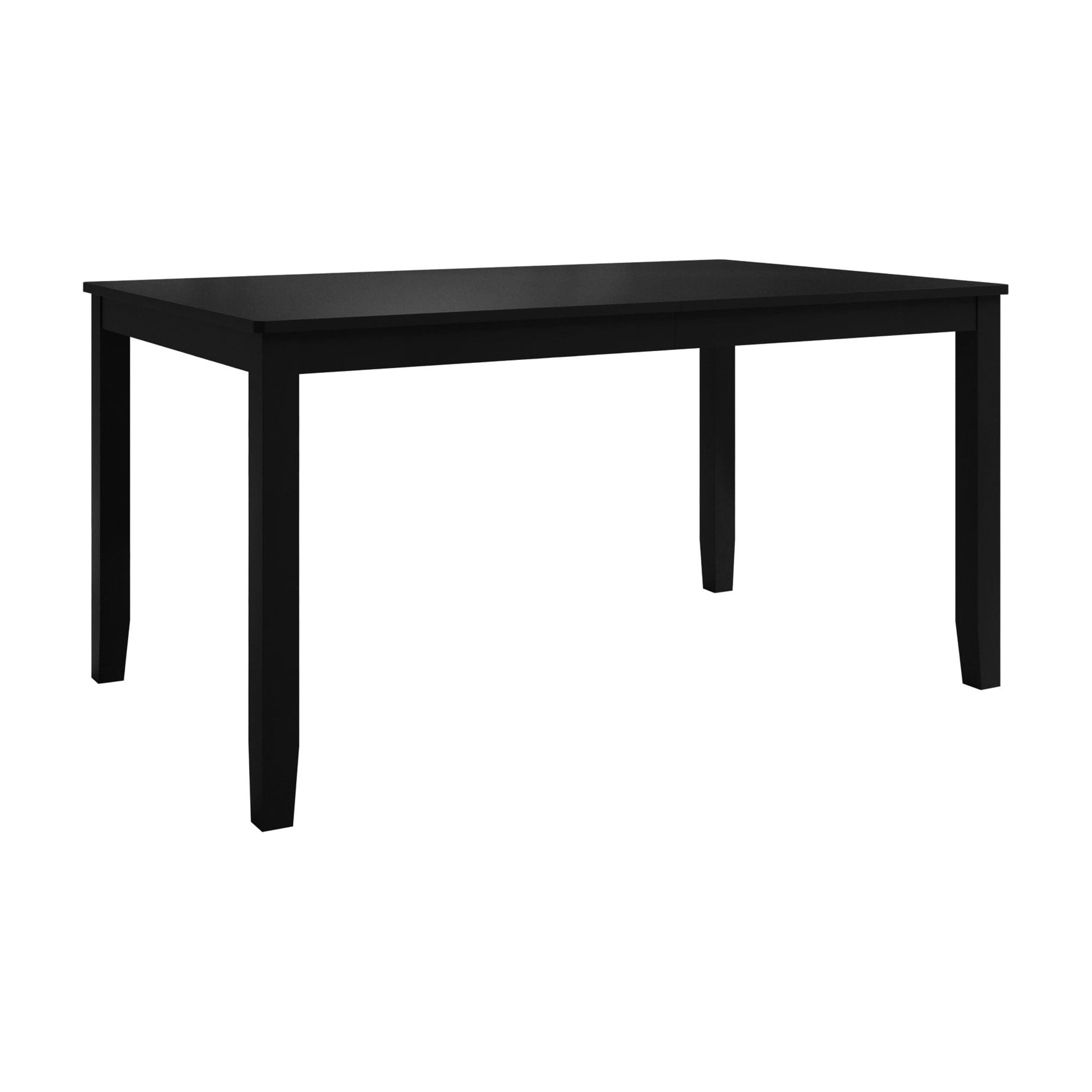 Home Design Ouray Dining Table, Black - Wood Grain Embossed, Rectangular Table with Split Top, Sturdy Construction