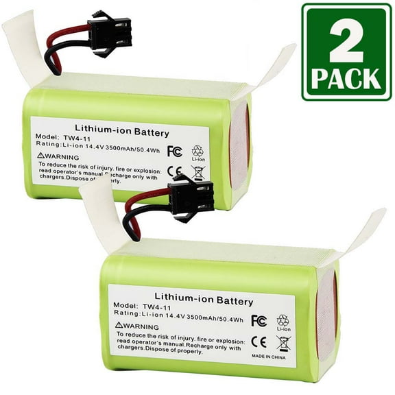 2pcs 14.4V 3500mAh Rechargeable Lithium-Ion Batteries for Eufy RoboVac 11, 11S, 11S MAX, 30, 15C, 15T, 12, 35C & Ecovacs Deebot N79S, DN622