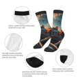 thumbnail image 3 of Fuzoiu Cool Cat Driving Sunset Print Kids Socks For Boys Girls,Grip Crew Socks with Non Slip,Lightweight Stretch Crew Socks,Toddlers Crew Boot Socks, 3 of 5
