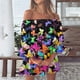 thumbnail image 1 of Puntoco Vestido De Verano Para Mujer, Cuello Redondo, Estampado, Casual, Manga Corta, Vestido Con Volantes, Manga Corta, Cuello Redondo, Color S,Regalos Para Mujer Joven, 1 of 5