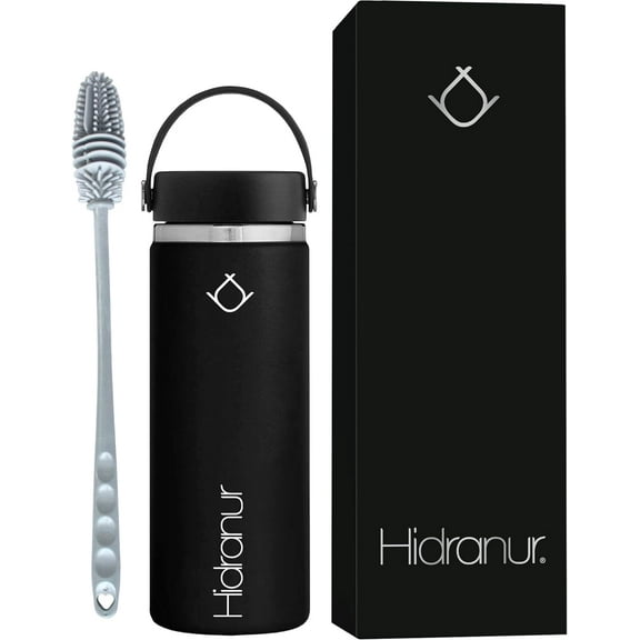 Termo Botella Hidranur de Acero Inoxidable 24 Oz (709.76 ml), Negro