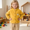 thumbnail image 5 of Mlzmgr Girls Clothes Fall Winter Warm Jackets Button down Stand Collar Fleece Thick Thermal Cute Tops for Toddler Kids（12-18 Months,Yellow), 5 of 9