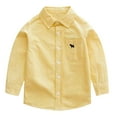 thumbnail image 4 of LXFHUW Boys White Shirt Boys Long Sleeve Shirts Size 7 Boys' Long Sleeve Dress Shirts Formal Uniform Solid Cotton Button Down Shirts Yellow 4-5 Years, 4 of 4