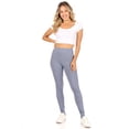 thumbnail image 4 of Women's Casual High Waist Solid Full Length Leggings, 4 of 5