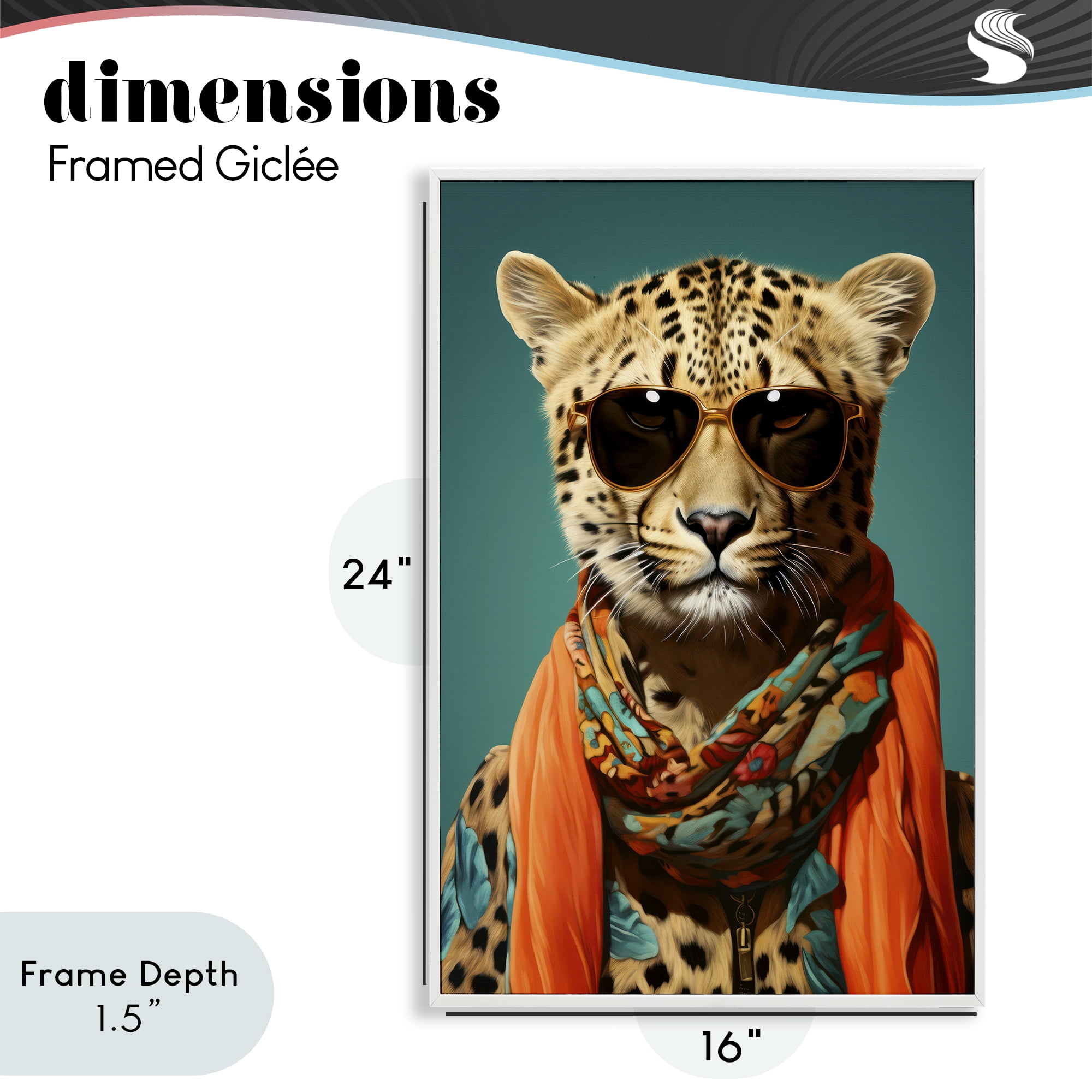 Stupell Industries Safari Glamour Leopard White Framed Giclee Art, design by Andrea Haase