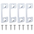thumbnail image 1 of 4pc Door Strike Plate Adjustable Deadbolt Door Latch Plate Locks with Screws, 1 of 8