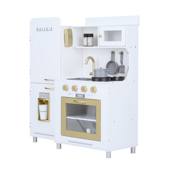 Teamson Kids Mayfair Kids Wooden Play Kitchen & 11 Accessories White