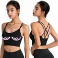 thumbnail image 4 of Baberdicy Bra Womens Back Sport Bras Padded Strappy Cropped Bras for Yoga Workout Fitness Low Impact Bras Underwear Women, 4 of 5