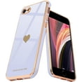 thumbnail image 1 of HAHDAXIA for iPhone SE 2022, SE 2020, iPhone 7 Case, iPhone 8 Case Phone Case for Women Girl Cute Love-Heart Luxury Bling Plating Soft Back Cover Camera Protection Bumper Silicone Shockproof, 1 of 7
