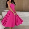 thumbnail image 6 of Women Dresses under $10! Xqxayjr Womens Summer Cocktail Dress Stretch Wrinkle-Free Elegant Strapless Tube Formal Evening Party Skater Midi Dress, 6 of 9