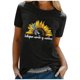 thumbnail image 2 of Puntoco Mujeres Casual Carta Impresión Mangas Cortas O-Cuello Camiseta Suelta Blusa tops Puntoco Puntoco-3484, 2 of 6