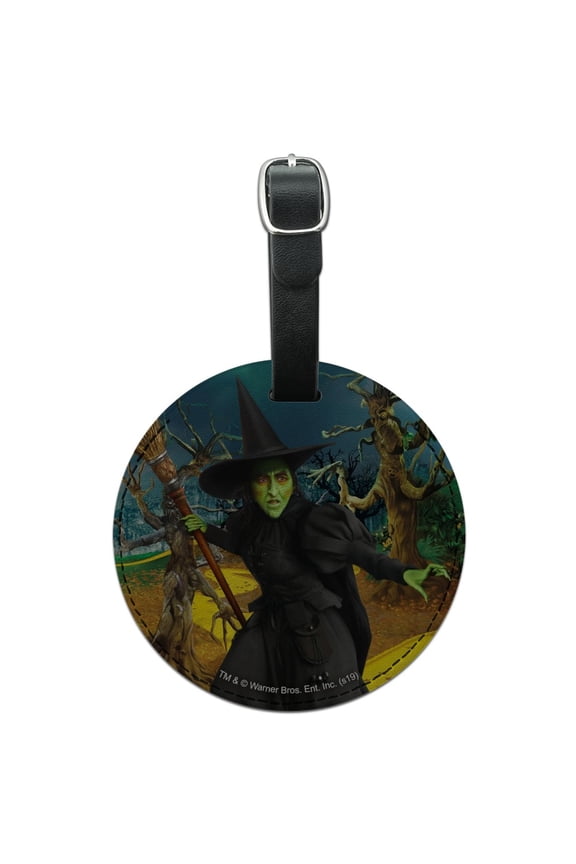 Wizard of Oz Wicked Witch Character Round Leather Luggage Card Suitcase Carry-On ID Tag