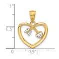thumbnail image 2 of 17.5mm 14k With White Rhodium Sparkle-Cut Love Heart Arrow Pendant Necklace Pendant for Women, 2 of 2