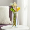 thumbnail image 3 of 8" Iridescent Indoor Clear Glass Vase, 3 of 5