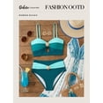 thumbnail image 4 of DOKOTOO Women Bikini Sets Cut Out High Waist 2 Piece Swimsuits Beach Summer Bathing Suits Green XXL US18-20, 4 of 11