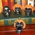 thumbnail image 3 of Halloween Skull Resin Statue Halloween for Office Home Desktop Ornament Figurine, 3 of 5