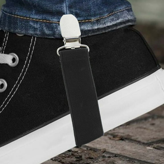 SOPOTUTU Black Elastic Pant Leg Holders Boot Clips 3 Pieces Adjustable for Work and Outdoor Use