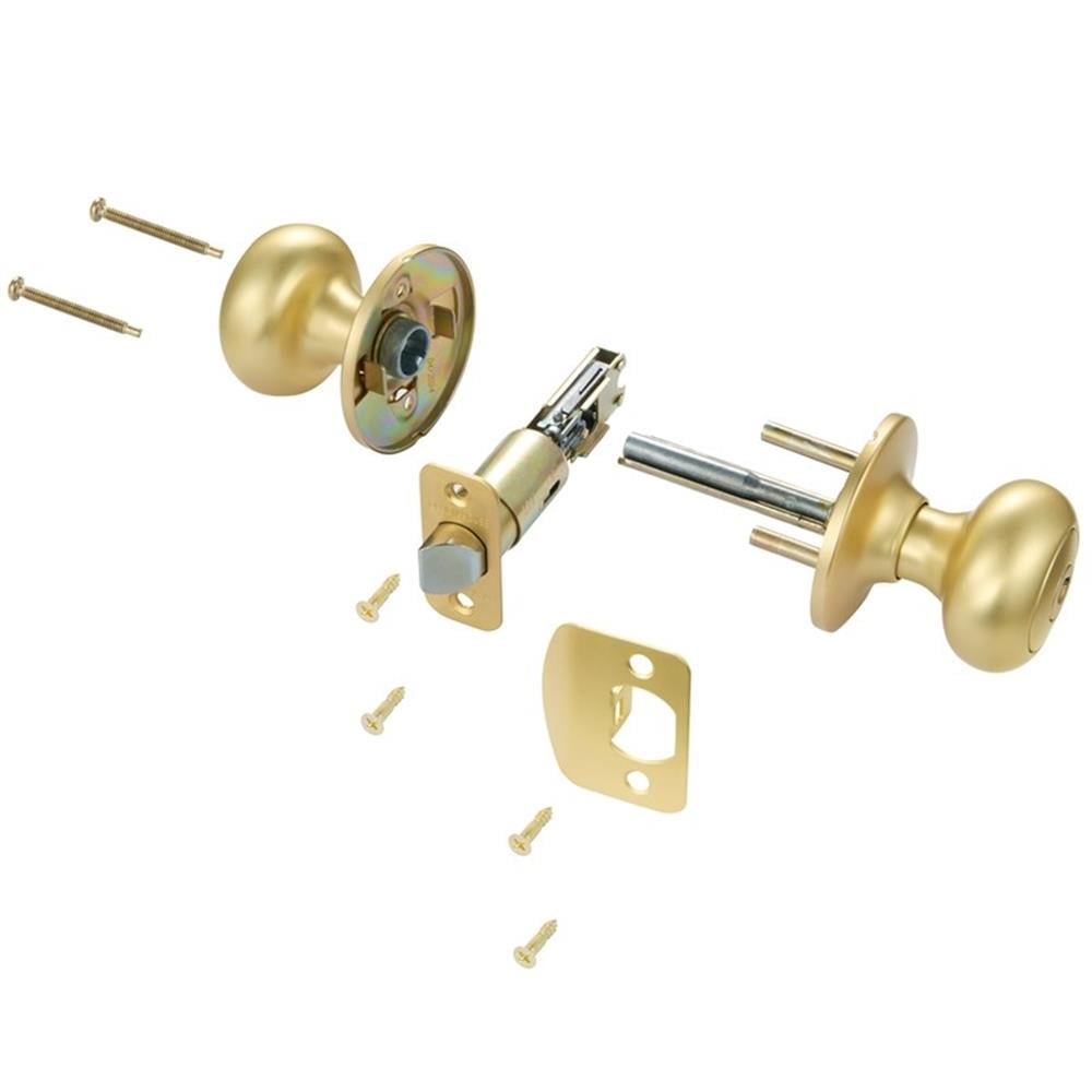 Design House 726968 Cambridge Privacy Bed and Bath Door Knob Satin Gold