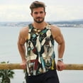 thumbnail image 6 of Yiaed Colorful Bulldog Duo Print Mens Compression Shirt Slimming Body Shaper Vest Workout Tank Tops Abs Abdomen Undershirts-Large, 6 of 7