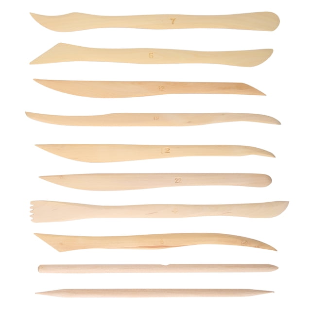 10pcs Clay Tools Set, Wood Modeling Tools DIY Wooden Clay Sculpting Tools Kits for Beginners Professionals Kids Pottery Sculpture
