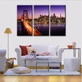 thumbnail image 3 of TISHIRON 3PCS Framed Canvas Wall Art Set,42"x28" San Francisco Skyline Canvas Art Decor, 3 of 7
