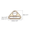 thumbnail image 2 of Uxcell 0.79" 20mm Adjuster Triangle with Bar Swivel Clip D Dee Ring Buckle, 6Pack Gold, 2 of 5