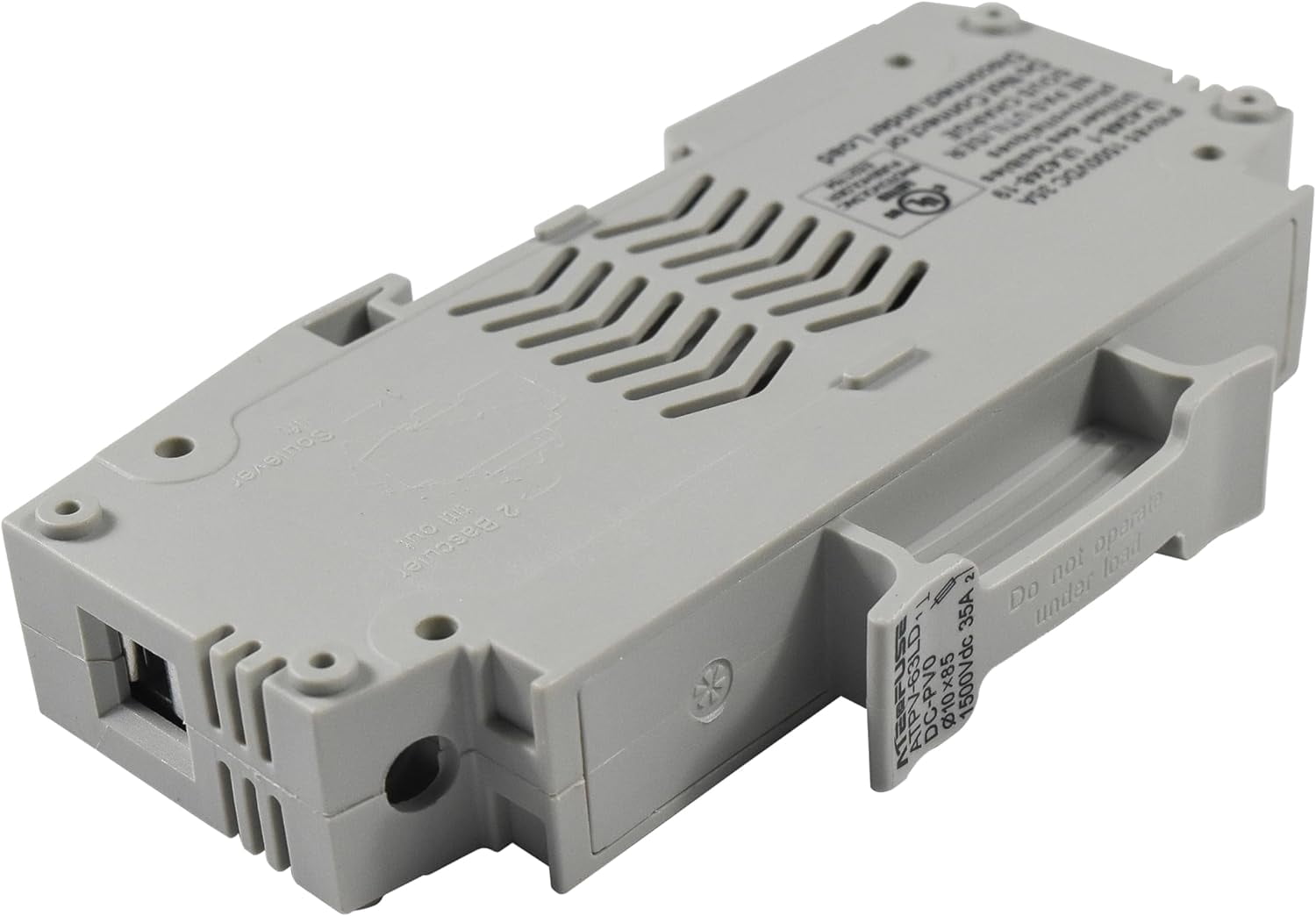 HQRP 2-Pack ATPV-63LD 1500VDC 35A 10x85mm Solar PV DIN Rail Fuse Holder with 10x85m 20A Fuse, UL Listed