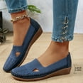 thumbnail image 5 of Womens Knit Orthopedic Wedges Slip on Loafers Fall Casual Walking Driving Non Slip Work Shoes, 5 of 7