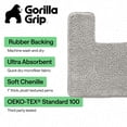 thumbnail image 3 of GORILLA GRIP Bathroom Rug and Toilet Base Floor Rugs Set, Quick Dry Plush Chenille, 30x20 Carpet, Light Gray, 3 of 10