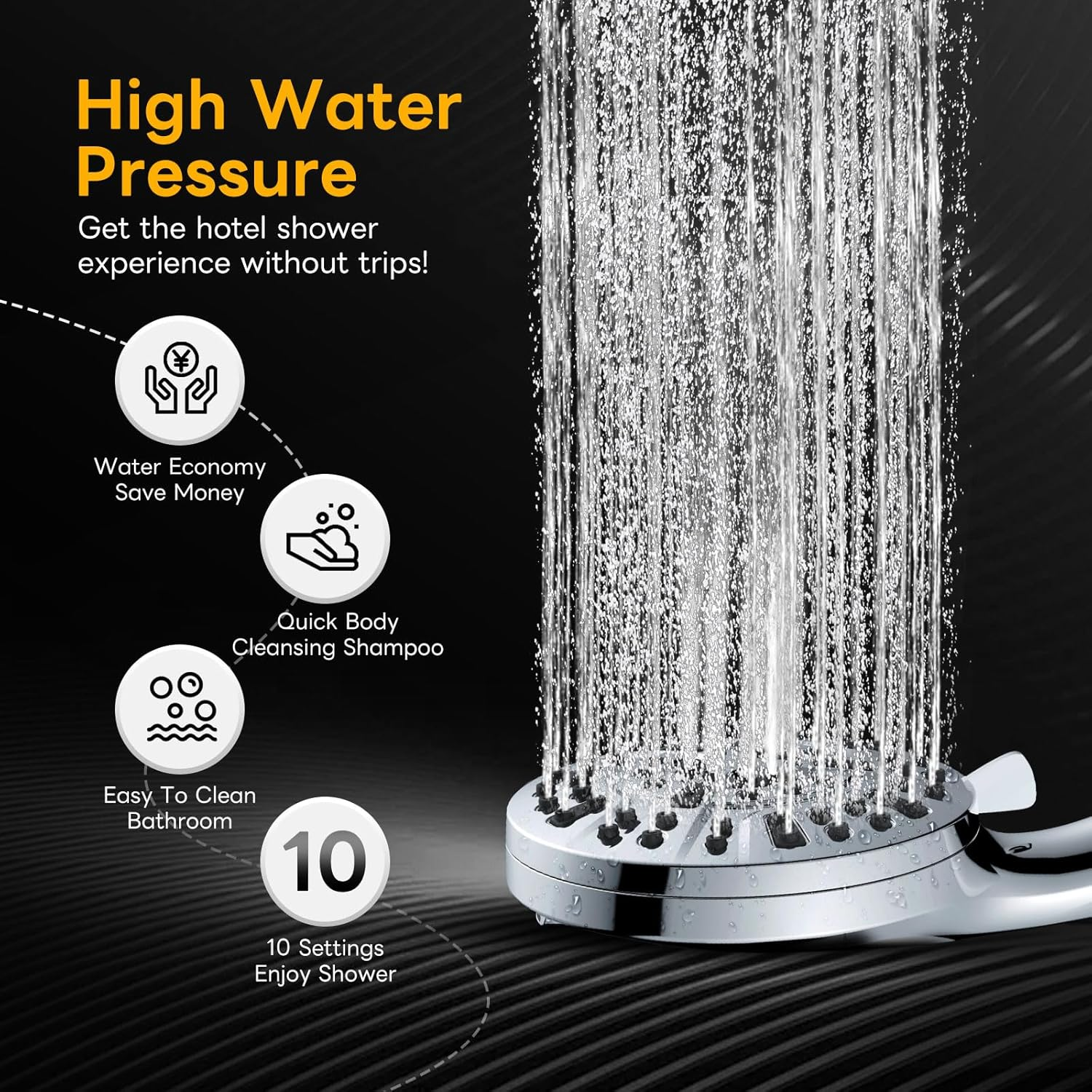 Yezivo 10-Mode Filtered Handheld Shower Head with Hose photo 5