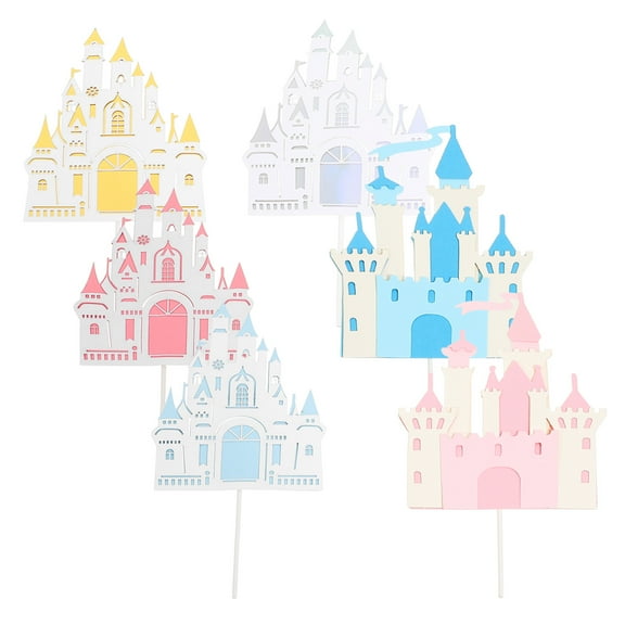 YEAHIBABY Yeahibaby Castle Cake Toppers Assorted Color Plastic for Birthday Party Decor