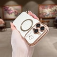 thumbnail image 4 of Zonrw Para Iphone 13 Pro Max Funda Magnética Para Mujeres Y Niñas, Marco De Onda Suave Y Lindo, Forma Rizada, Corazón De Amor, Funda De Teléfono Con Revestimiento De Lujo, Compatible Con Magsafe A Pru, 4 of 5