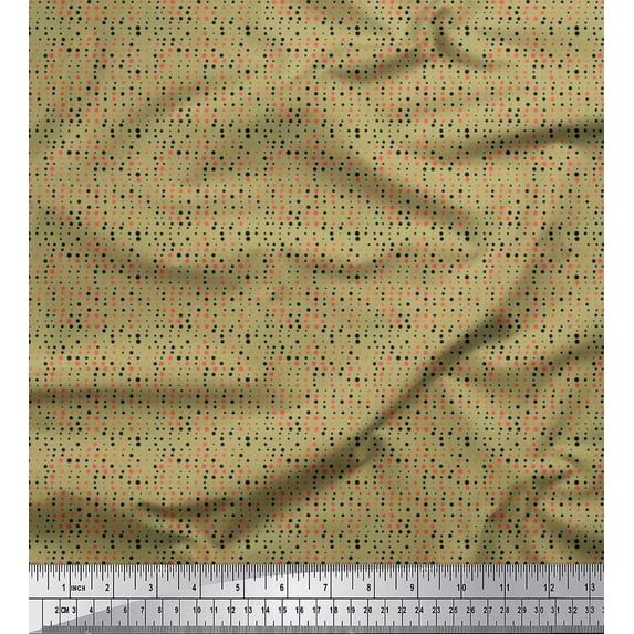 Soimoi Poly Georgette Fabric Dots Shirting Printed Craft Fabric by The Yard 42 Inch Wide