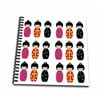 3dRose Image of Japanese Geisha Dolls In Rows - Mini Notepad, 4 by 4-inch